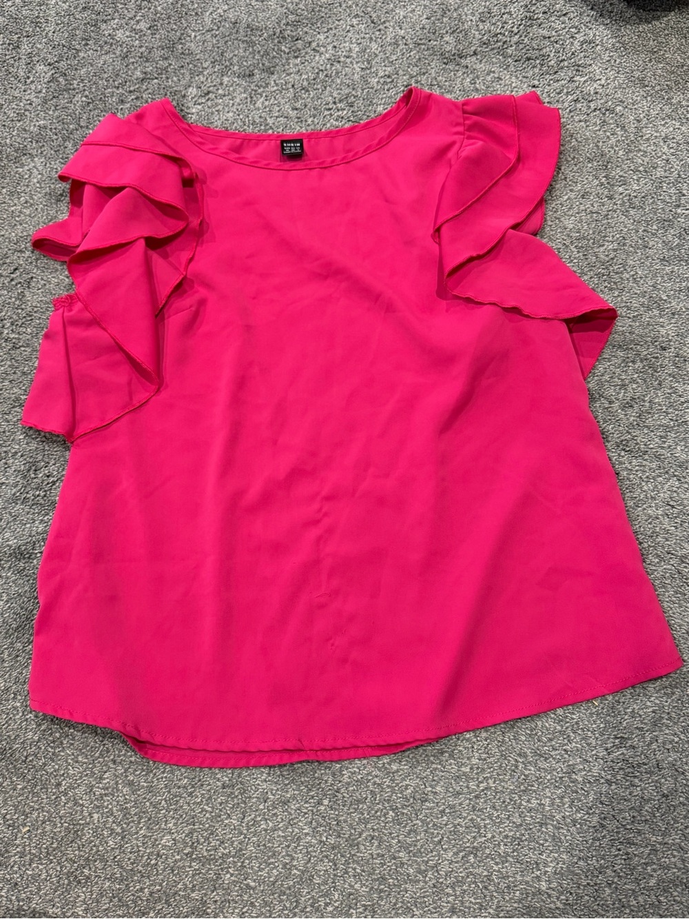 SHEIN Hot Pink Ruffle Sleeve Blouse